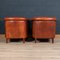 20th Century Dutch Sheepskin Leather Tub Chairs, Set of 2 4