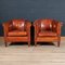 20th Century Dutch Sheepskin Leather Tub Chairs, Set of 2, Image 2