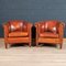 20th Century Dutch Sheepskin Leather Tub Chairs, Set of 2 3