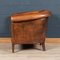 20th Century Dutch Sheepskin Leather Tub Chair 8