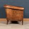 20th Century Dutch Sheepskin Leather Tub Chair 7