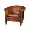 20th Century Dutch Sheepskin Leather Tub Chair 1