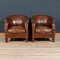 20th Century English Sheepskin Leather Tub Chairs, Set of 2 2