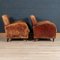 20th Century Art Deco Style Dutch Sheepskin Leather Club Chairs, Set of 2 7