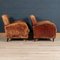 20th Century Art Deco Style Dutch Sheepskin Leather Club Chairs, Set of 2, Image 7