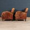 20th Century Art Deco Style Dutch Sheepskin Leather Club Chairs, Set of 2 8