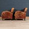 Club chair in pelle di pecora Art Déco, XX secolo, set di 2, Immagine 8