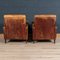 20th Century Art Deco Style Dutch Sheepskin Leather Club Chairs, Set of 2 5