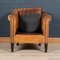 20th Century Dutch Sheepskin Leather Tub Chair 4