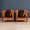 20th Century Dutch Sheepskin Leather Club Chairs, Set of 2 23