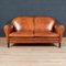 20th Century Art Deco Style Dutch Tan Sheepskin Leather 2-Seat Sofa, Image 2