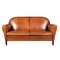 20th Century Art Deco Style Dutch Tan Sheepskin Leather 2-Seat Sofa 1