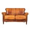 20th Century Dutch Tan Sheepskin Leather 2-Seat Sofa 1