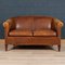 20th Century Dutch Tan Sheepskin Leather 2-Seat Sofa 2