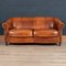 20th Century Dutch Tan Sheepskin Leather 2-Seat Sofa 2