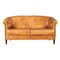 20th Century Dutch Tan Sheepskin Leather 2-Seat Sofa 1