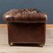 Sofá Chesterfield de cuero marrón con asientos abatibles, siglo XX, Imagen 4