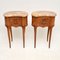 Antique French Bedside Kidney Tables with Marble Tops, Set of 2 3