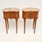 Antique French Bedside Kidney Tables with Marble Tops, Set of 2, Image 3