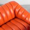 Vintage 2-Sitzer Sofa, Sessel & Couchtisch aus Leder, 1970er, 3er Set 3