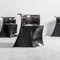 Vintage Black Boccio Chairs by Pierluigi Spadolini for 1P, 1970s, Set of 4 2