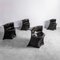 Vintage Black Boccio Chairs by Pierluigi Spadolini for 1P, 1970s, Set of 4 3