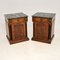 Antique Georgian Style Marble Top Bedside Cabinets, Set of 2 1