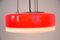 Deckenlampe in Rot und Weiß, 1950er 3