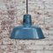 Lampe à Suspension Industrielle Vintage en Email Bleu 4