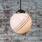 Vintage European Gold-Striped Opaline Glass Globe Pendant with Brass Top, Image 5