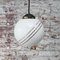 Vintage European Gold-Striped Opaline Glass Globe Pendant with Brass Top, Image 4