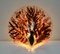 Lampada da tavolo a forma di pavone in ottone e resina acrilica con foglie ed erbe reali, anni '70, Immagine 5