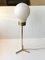 Modern Scandinavian Brass and Opaline Tripod Table Lamp, 1960s, Image 1