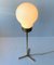 Modern Scandinavian Brass and Opaline Tripod Table Lamp, 1960s, Image 8