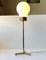 Lampe de Bureau Moderne Scandinave en Laiton et Opaline Trépied, 1960s 2