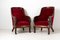 Empire Style Mahogany and Red Velvet Armchairs, Set of 2 2