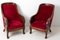 Empire Style Mahogany and Red Velvet Armchairs, Set of 2 4