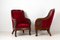Empire Style Mahogany and Red Velvet Armchairs, Set of 2 3