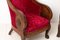 Empire Style Mahogany and Red Velvet Armchairs, Set of 2 6