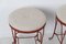 Swedish Mid-Century Red Iron Stools, Set of 4, Image 8