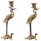 Brass Flamingo Candlesticks, 1880s, Set of 2 1