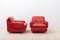 Set of Lombardia Red Leather Armchairs by Risto Holme for IKEA 3