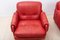 Set of Lombardia Red Leather Armchairs by Risto Holme for IKEA 6