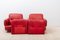 Set of Lombardia Red Leather Armchairs by Risto Holme for IKEA 5