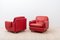 Set of Lombardia Red Leather Armchairs by Risto Holme for IKEA 4