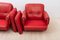Set of Lombardia Red Leather Armchairs by Risto Holme for IKEA 8