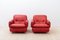 Set of Lombardia Red Leather Armchairs by Risto Holme for IKEA 2