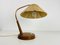 Lámpara de mesa Mid-Century de teca y ratán de Temde, años 70, Imagen 3