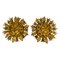 Golden Florentine Flower Shaped Flush Mounts from Banci, Italy, 1970s, Set of 2, Image 1