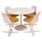 Arkana White Dining Table and Arkana 115 Yellow Dining Chairs, Set of 5 1
